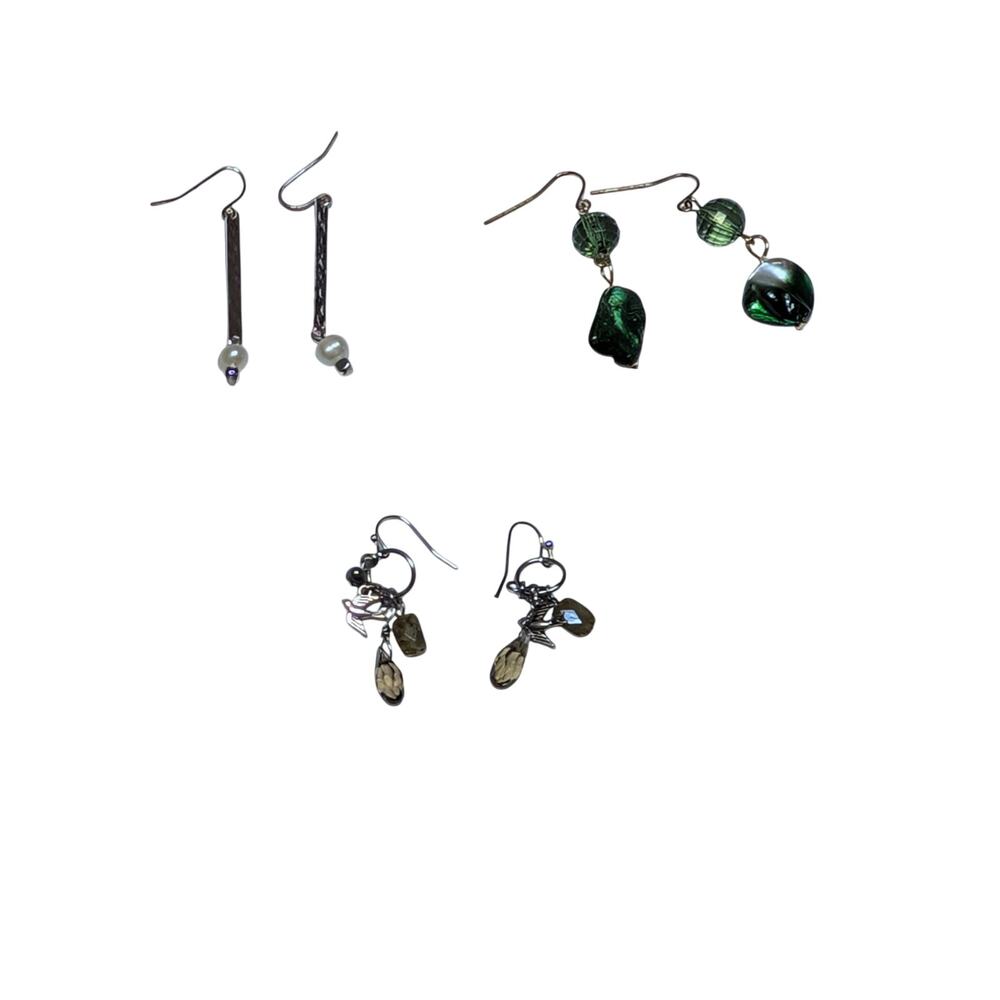 Lot of 3 Pairs of Dangle Earrings – Mixed Styles, Beads, and Charms